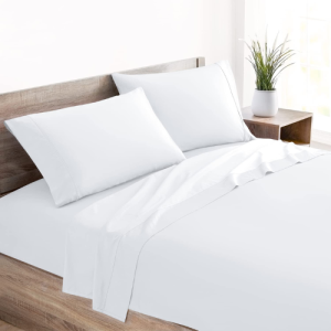 white bed linen bedsheets